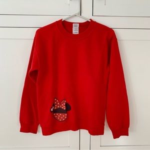Gildan Red Minnie Mouse Crew Neck Sweater Size Small